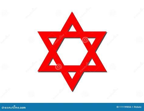 Vector Symbol Of Judaism Religion Red Star Of David Stock Vector