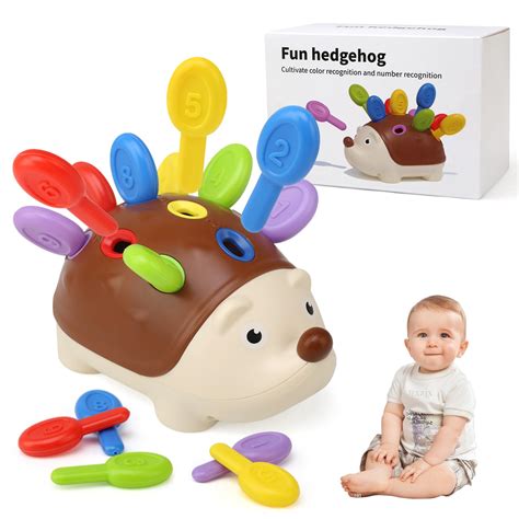 BelleStyle Steckspiel 18 Monate Igel Montessori Spielzeug Baby