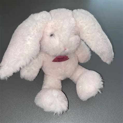 Doudou Peluche Lapin Fluffy Rose Blanc Histoire D Ours Tat Neuf Eur