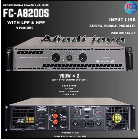 Jual Power Amplifier Karaoke Firstclass Fc 8200S Fca8200S Fca 8200S