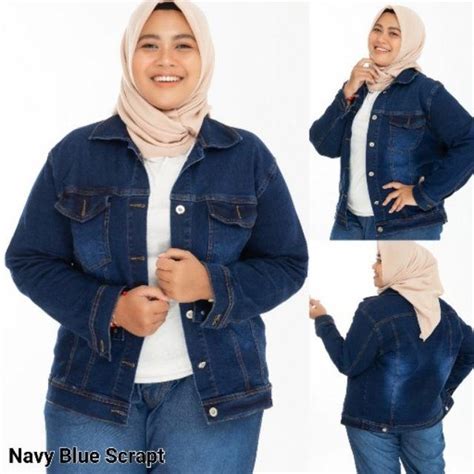 Jual Jaket Wanita Dewasa Jaket Jeans Wanita Jumbo Xxl Fit Xxxl Di Lapak