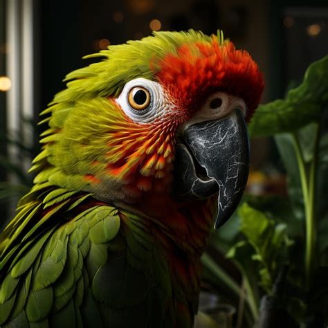 Premium Photo A Closeup Parrot Head Shot