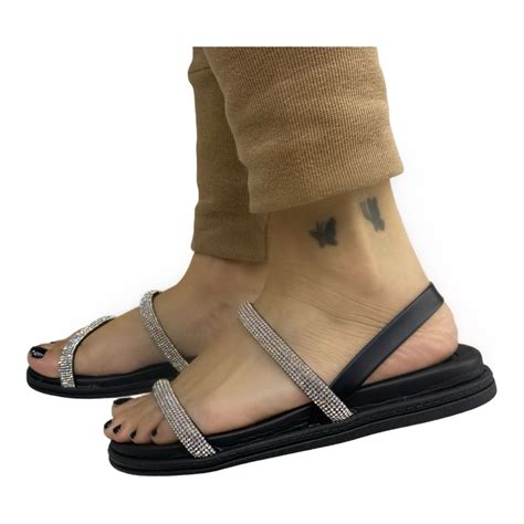 Sandalia Beira Rio Salto Flatform Baixo Papete Leve Feminino Preto