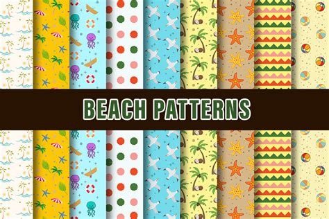 Beach Summer Digital Paper Patterns Graphic By PiXimCreator Creative