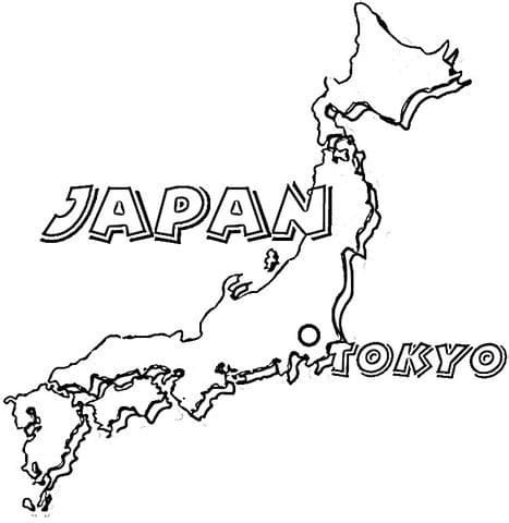 Map of Japan Coloring Page - Free Printable Coloring Pages for Kids