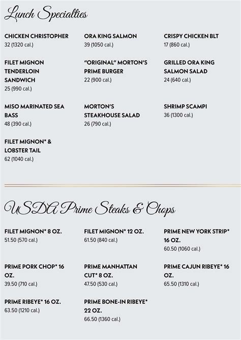 Morton's The Steakhouse Menu With Prices (Updated: February 2024)