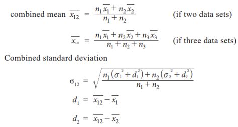 Combined Mean And Combined Standard Deviation