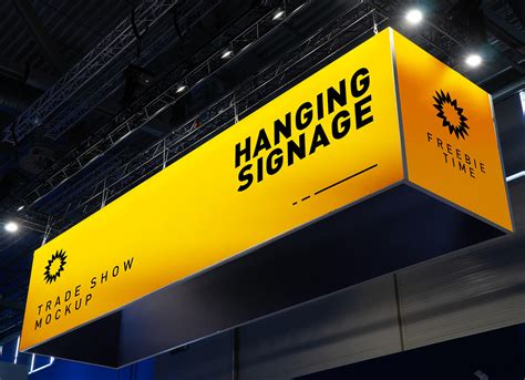 Free Trade Show Hanging Signage Mockup PSD Good Mockups