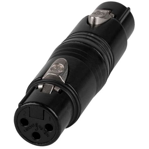 Neutrik NA3FF B 3 Pin XLR Female To Female Gender Changer Adapter Black