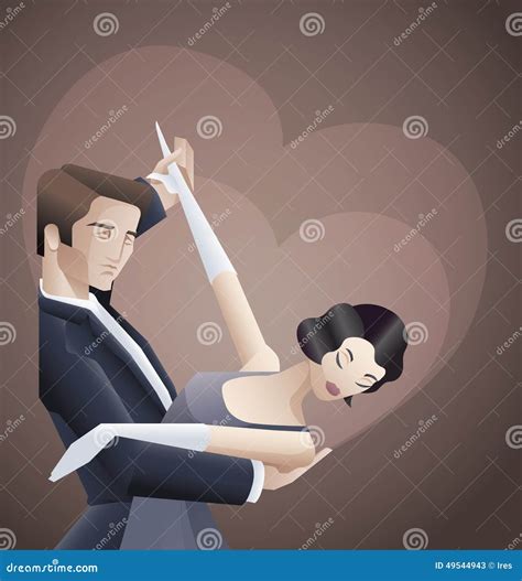 Dancing Couple Art Deco Geometric Style Poster Stock Vector