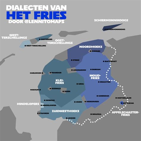 Dialect map of (West) Frisian : r/imaginarymaps