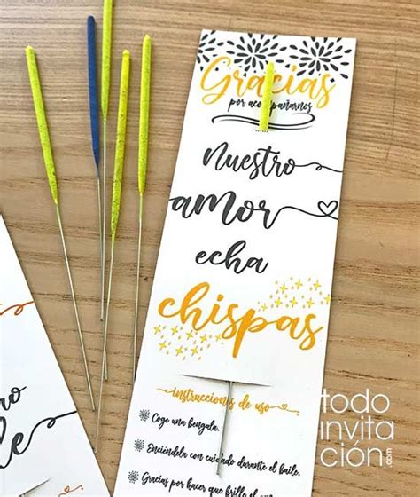 Tarjetas Gratis Para Las Bengalas De Tu Boda Imprimible