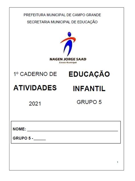 Escola Municipal Nagen Jorge Saad Cadernos De Atividades 2021 Fevereiro