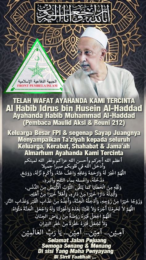 Telah Wafat Habib Idrus Bin Husein Alhaddad Ayahanda Habib Muhammad Alhaddad Fakta Kini