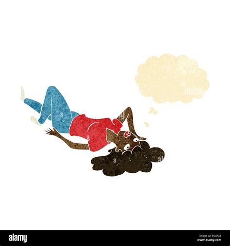 Cartoon Woman Lying On Floor With Thought Bubble Stock Vector Image