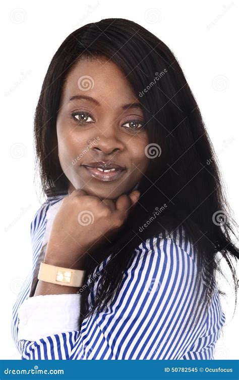 Young Beautiful Black African American Ethnicity Woman Posing Happy