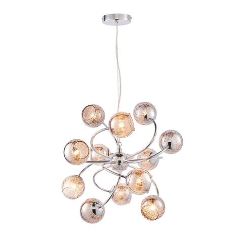 Endon Lighting Aerith Twelve Light Pendant In Chrome - Fitting & Style ...