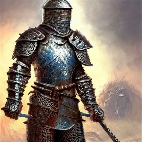 A Knight In Chainmail Detailed Realistic Digital Stable Diffusion