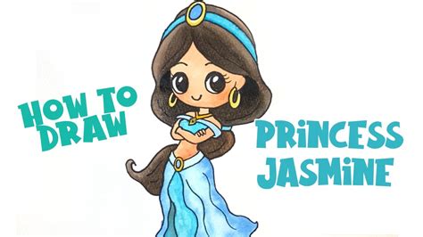 How To Draw A Cute Princess Jasmine Step By Step YouTube