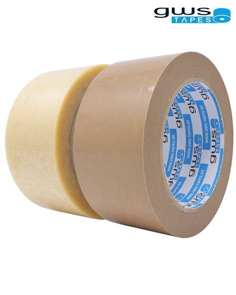 Gws Packband PVC 66 M X 50 Mm Transparent Braun Naturkautschuk