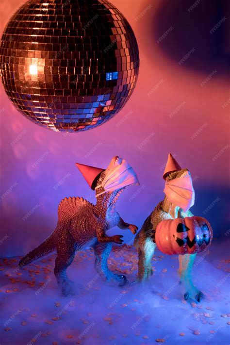 Free Photo Close Up Spooky Halloween Toys And Disco Ball