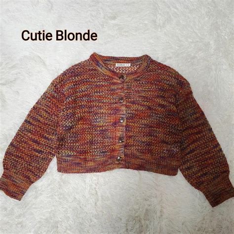 Cutie Blonde キューティーブロンド 透かし編み ミックスニットカーディガンの通販 By やちょs Shop｜キューティー