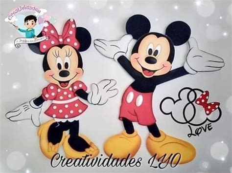 Eu Amo Artesanato Bonecos Mickey E Minie Em Eva Moldes