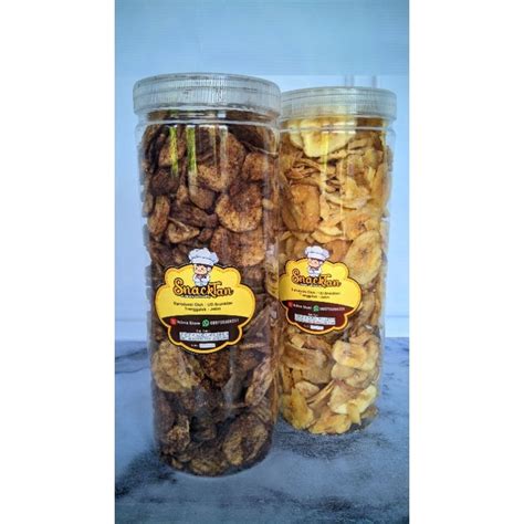 Jual KRIPIK PISANG BENIK KEMASAN TOPLES NETTO 350GR Shopee Indonesia