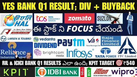 Vedanta Dividend Yesbank Q Ril Telugu Tcs Infosys Suzlon