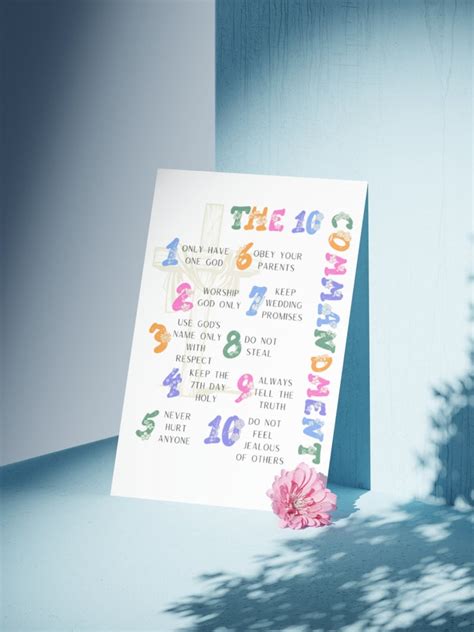 The 10 Commandments Poster Christian Homeschooling Children's Poster - Etsy