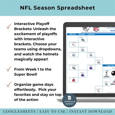 NFL 2023 Schedule Spreadsheet Game Tracker Planner Complete Template ...