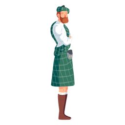 Man Scottish Kilt Sporran Flat PNG SVG Design For T Shirts