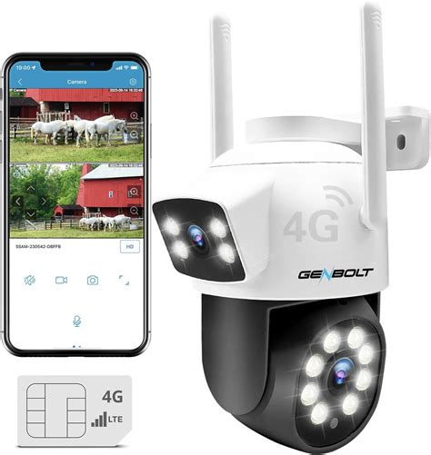 Genbolt G G Lte Cam Ra Surveillance Ext Rieure Avec Carte Sim Poe