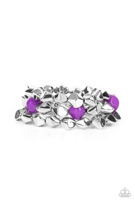 Paparazzi Bracelet A Perfect Tenacious Purple Paparazzi Jewelry