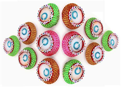 KSI 12 Pieces Eco Friendly Multicolor Wax Diyas for Diwali or Navratri ...