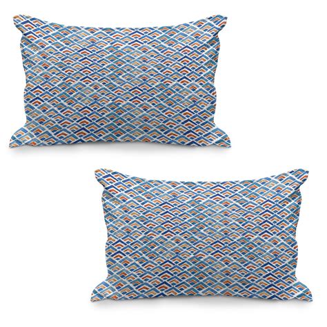 Japanese Quilted Pillowcover Set Of Geometric Chevron Repeating