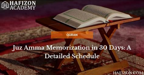 Juz Amma Memorization In Days A Detailed Schedule Learn Quran