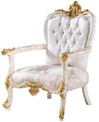 Casa Padrino Luxus Barock Sessel Weiß Braun Weiß Beige Gold