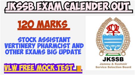 Jkssb New Update Exam Calender Out Forester Stock Assistant Update