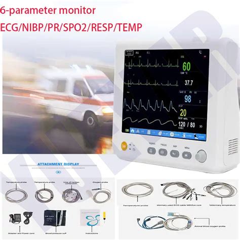 Multiparameter SpO2 NIBP Resp ECG Temp Pr ICU Vital Sign Monitor