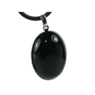 Agate Noire Pendentif Cabochon Ovale X Mm Davelli