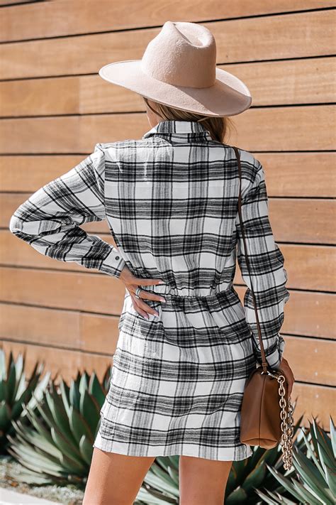 Plaid Tie Front Ruched Mini Dress