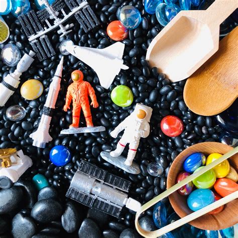 Outer Space Sensory Bin Activity Set Montessori Toy Home Etsy