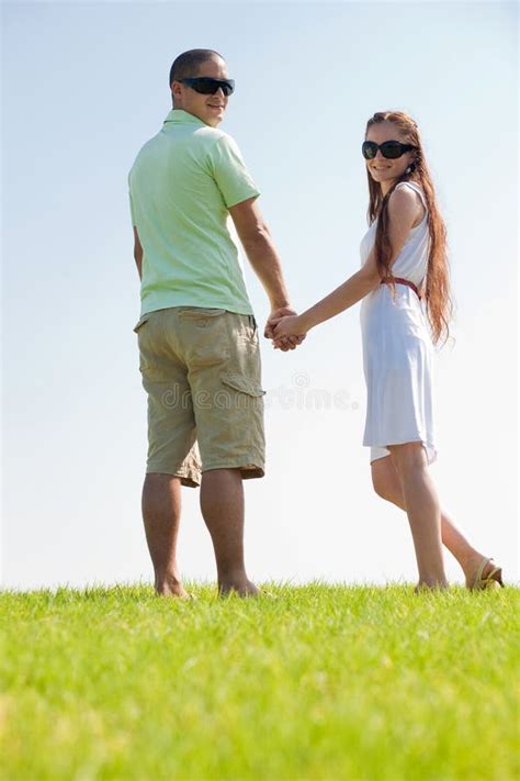 Couple on Walk Along Woodland Path Stock Image - Image of attractive ...