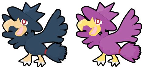 Murkrow and Shiny Murkrow! by CandyEvie on DeviantArt