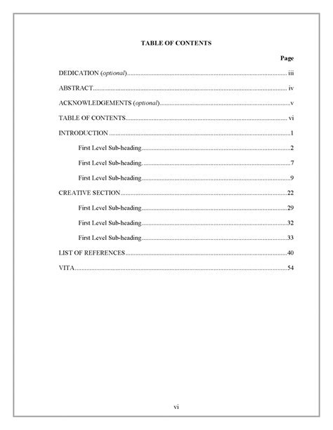 Dissertation Format Apa Thesis Uitm Example Layout Word in Apa Table Template Word – Creative ...