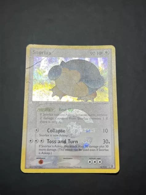 Pokemon Eng Rare Holo Foil Snorlax Ex Fire Rouge Leaf Vert Eur