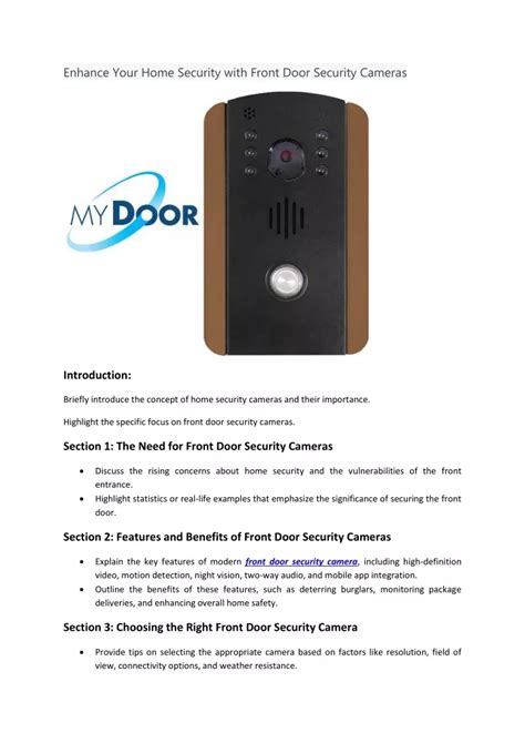 Ppt Enhance Your Home Security With Front Door Security Cameras