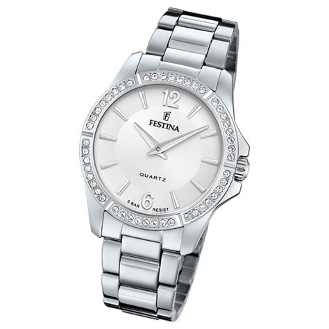 Festina Damenuhr Mademoiselle F Armbanduhr Edelstahl Silber