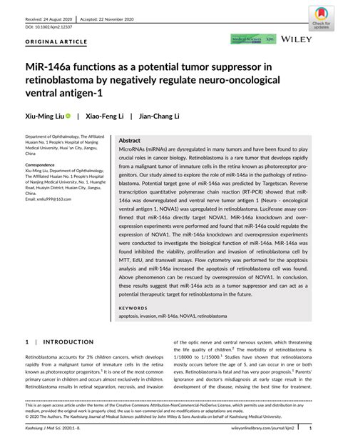 Pdf Mir A Functions As A Potential Tumor Suppressor In